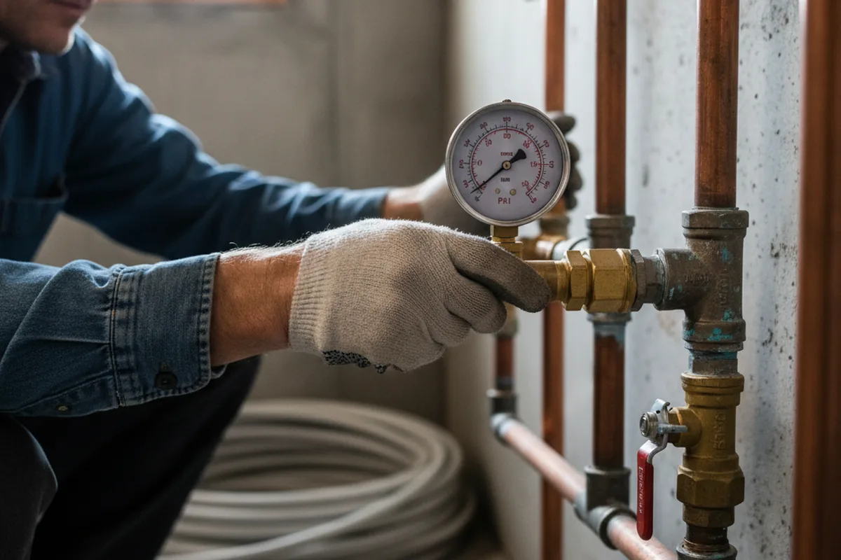 Pressure testing a repaired line during Water Line Repair in Lincolndale